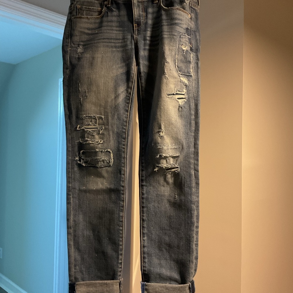 American Eagle Outfitters Women's Distressed Blue Skinny Jeans